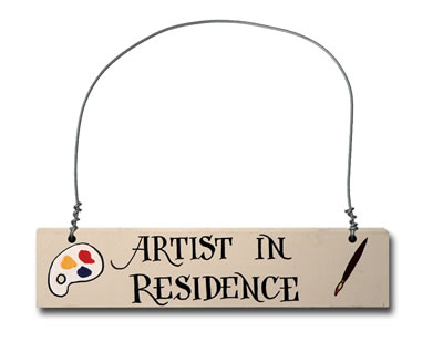 Artist in Residence door hanger (cream)